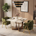 Green Velvet Dining Chairs Set of 2 with Arms J757433