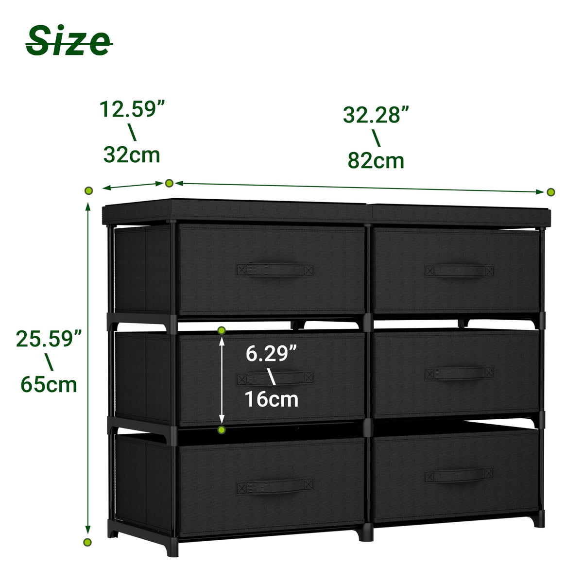 6 Fabric Drawer Dresser B48593