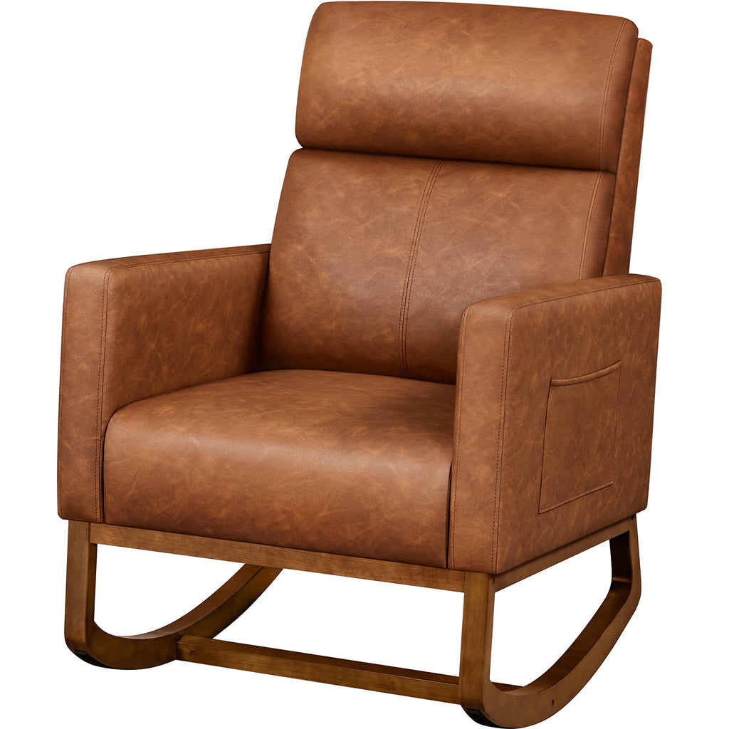 Brown Leather Glider Chair T494