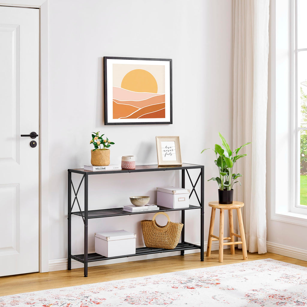 3 Tier Narrow Console Table with Shelves U588