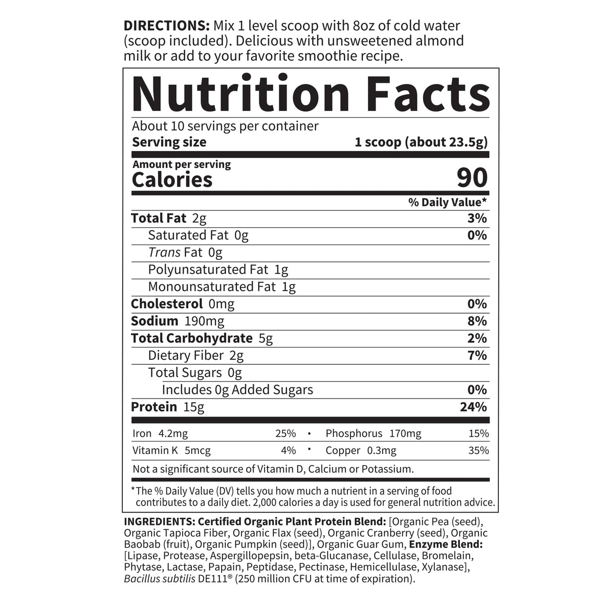 Organic Plant Protein Powder J353