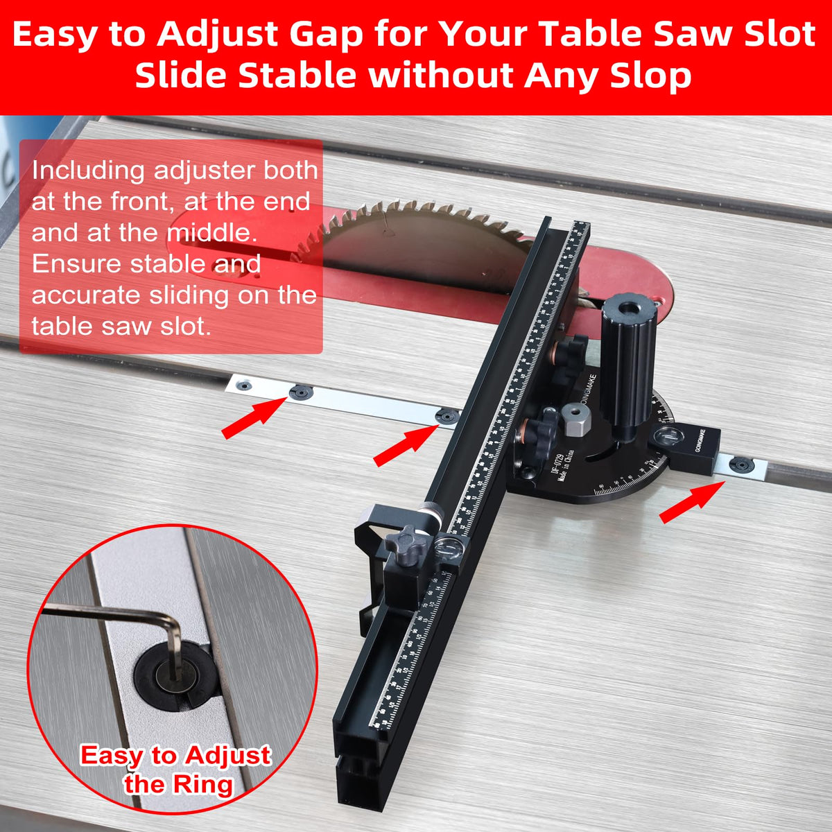 Portable Table Saw Miter Gauge with 18 Inch Fence and Flip Stop X77621