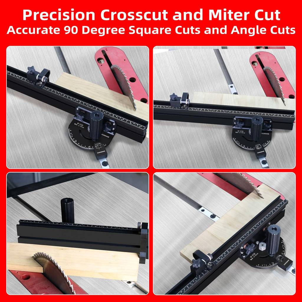 Portable Table Saw Miter Gauge with 18 Inch Fence and Flip Stop X77621