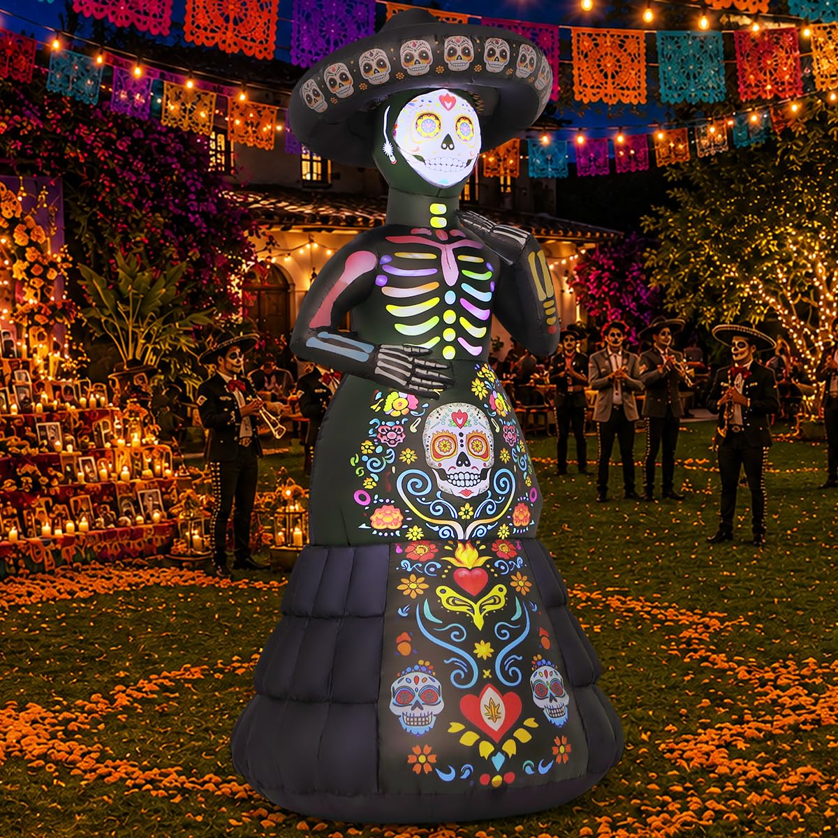 7.2FT Halloween Inflatable Ghost Bride with LED Lights I5482