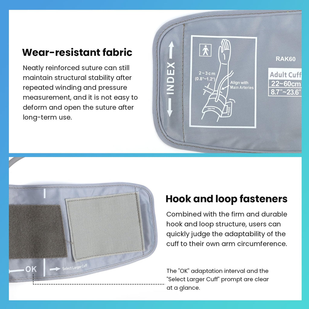 Extra Large Blood Pressure Cuff Replacement, 8.7"-23.6" Adjustable Upper Arm Cuff B6623