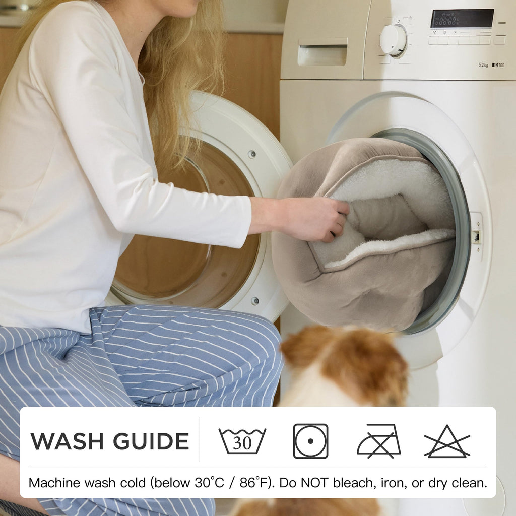 Small Washable Round Dog Bed Z86497