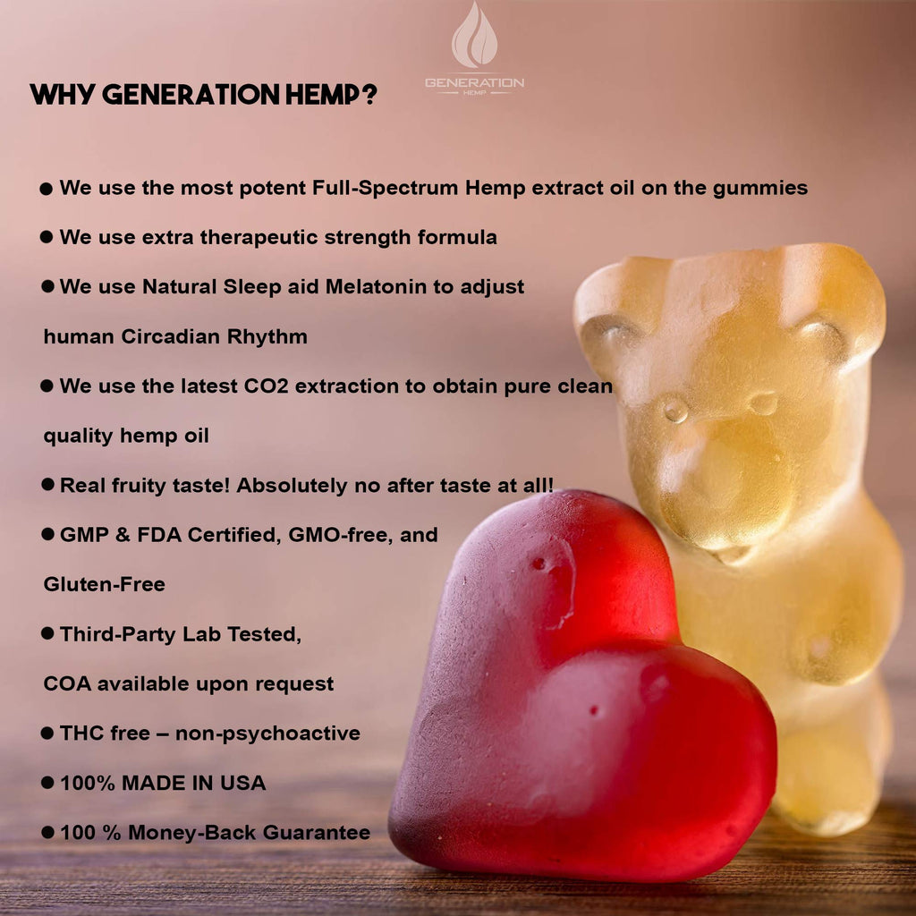 Melatonin Hemp Gummies 5mg 25mg 60 Servings Y231366