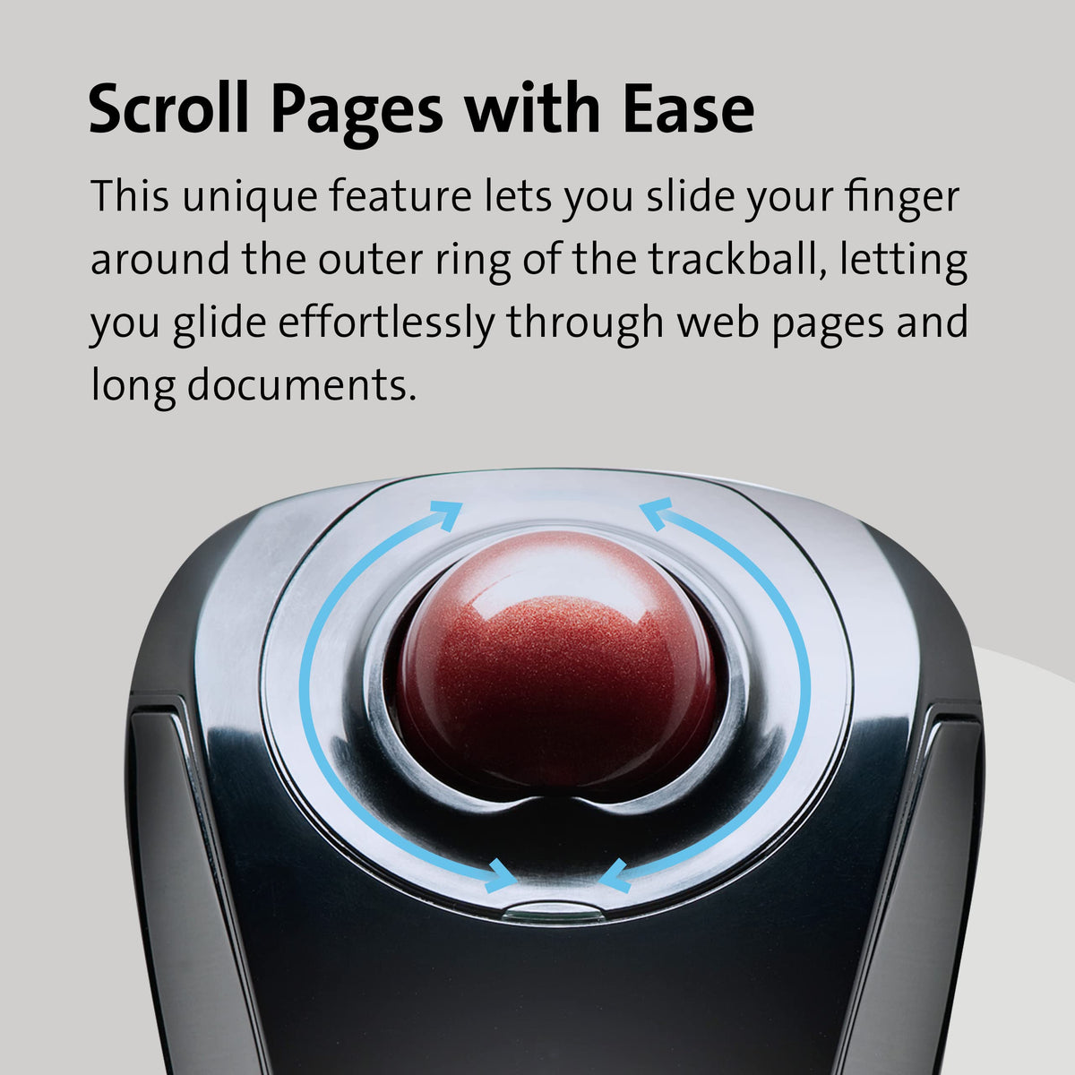 Wireless Trackball Mouse with Touch Scroll Ring J5545