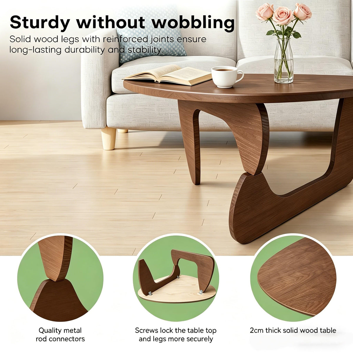 Solid Wood Triangle Coffee Table L513