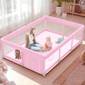 Pink Baby Playpen 74x50 Inches with Mesh S195318