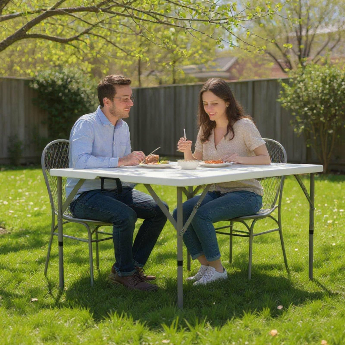34 inch White Folding Plastic Table P52173