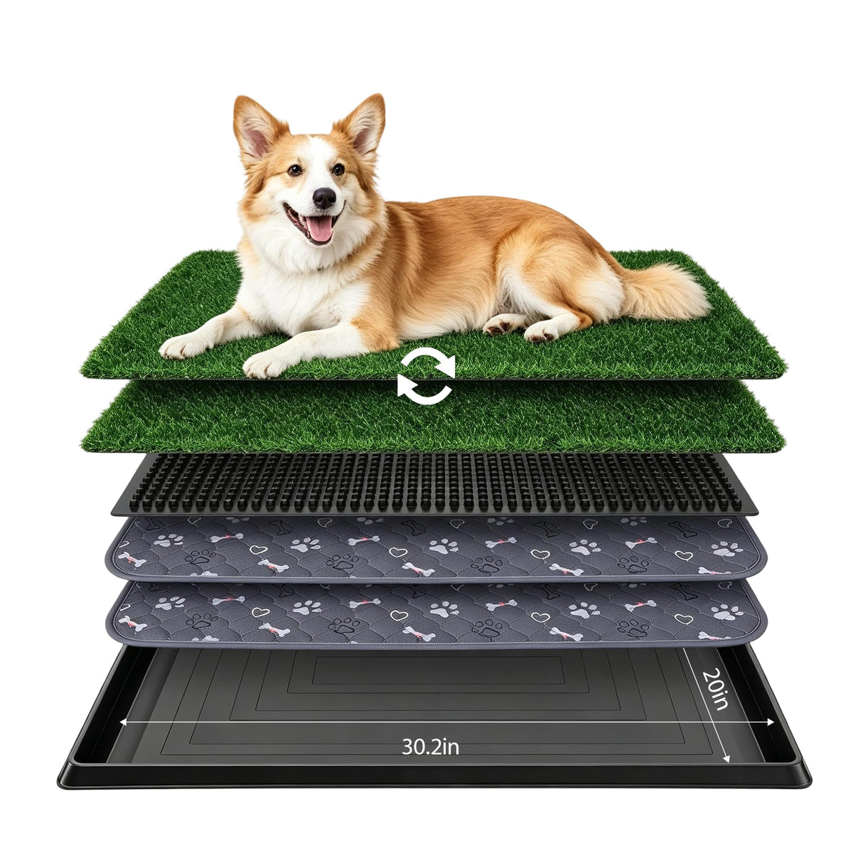 Dog Grass Pad with Tray 30"x20" Q848