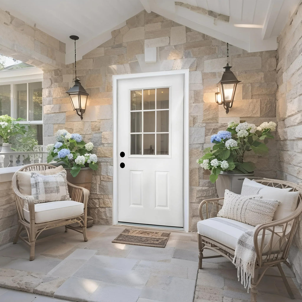 36 x 80 Fiberglass Entry Door with Vinyl Frame Low-E Glass Right Hand Inswing G732920