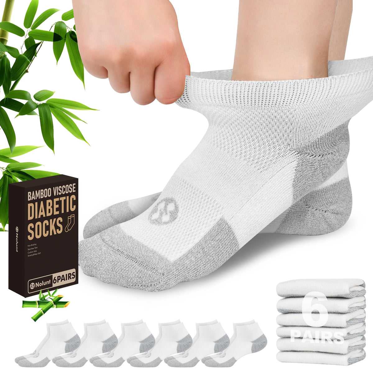 Low Cut Diabetic Socks 6 Pairs A317877