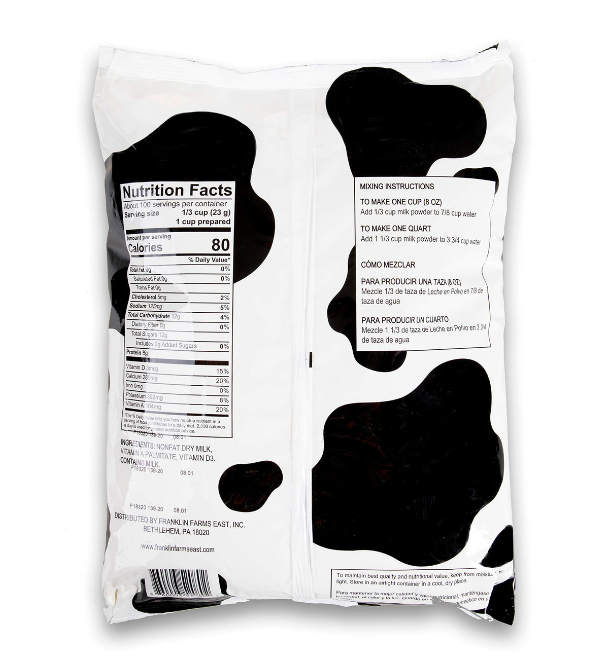 Instant Nonfat Dry Milk 5 Pound Bag A540456