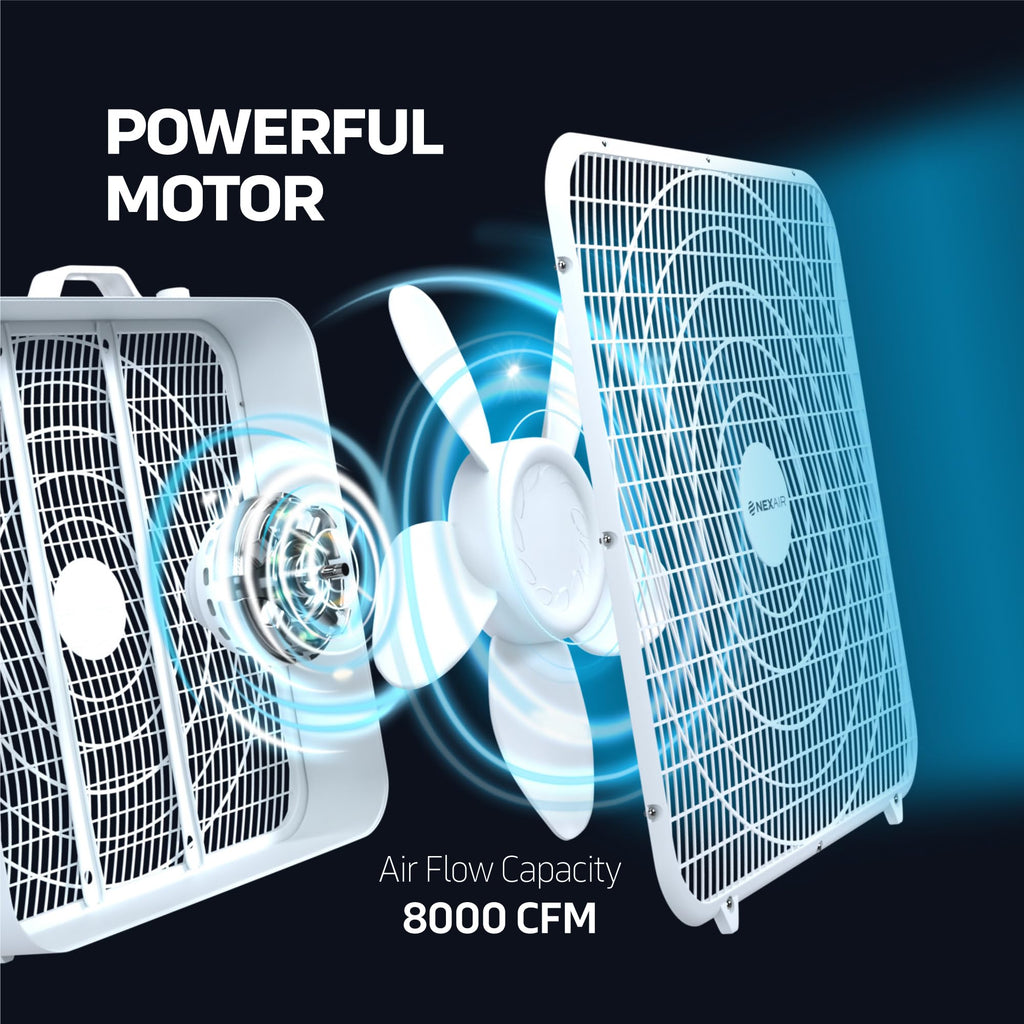 20" 3 Speed Floor Box Fan with Child Safety Grill G817