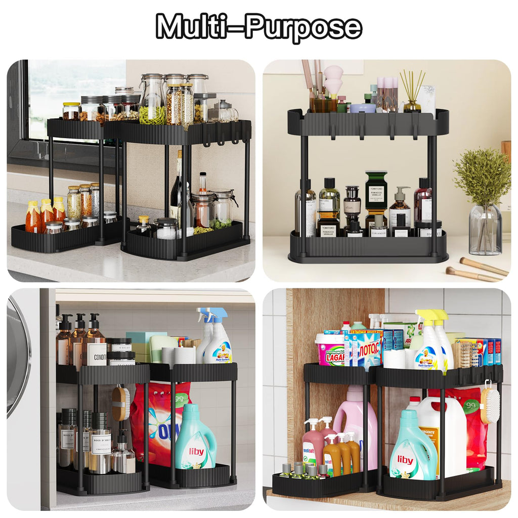 2 Packs Under Sink Pull-Out Storage Organizers H86884