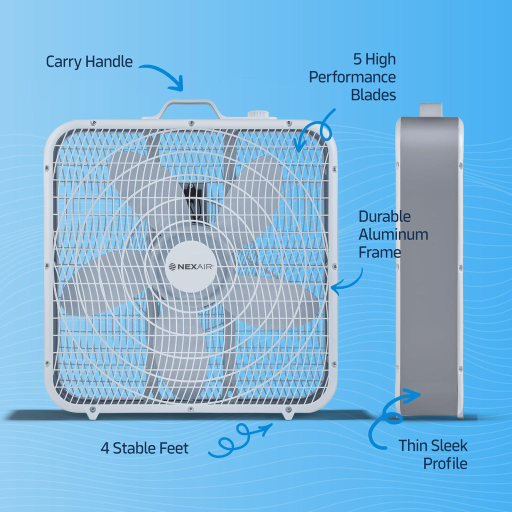 20" 3 Speed Floor Box Fan with Child Safety Grill G817