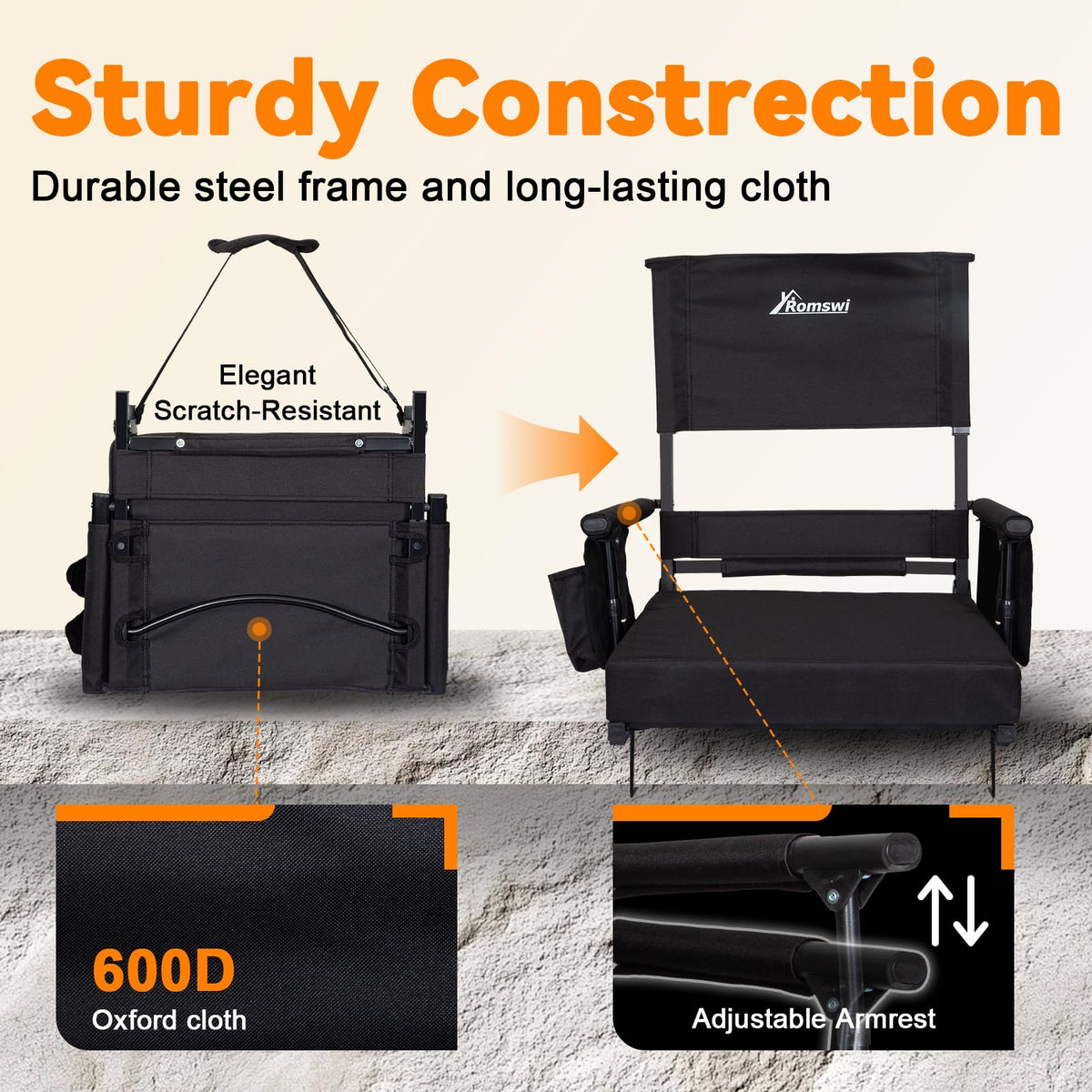 2-Pack Stadium Seats with Back Support and Armrests C678793