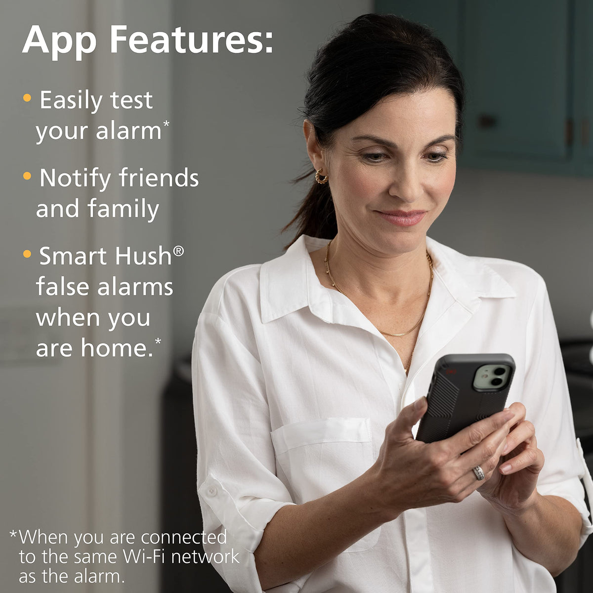 Smart WiFi Hardwired Smoke Detector with Battery Backup X15526
