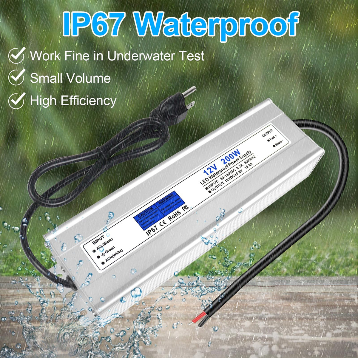 200W IP67 Waterproof 12V LED Driver V219694
