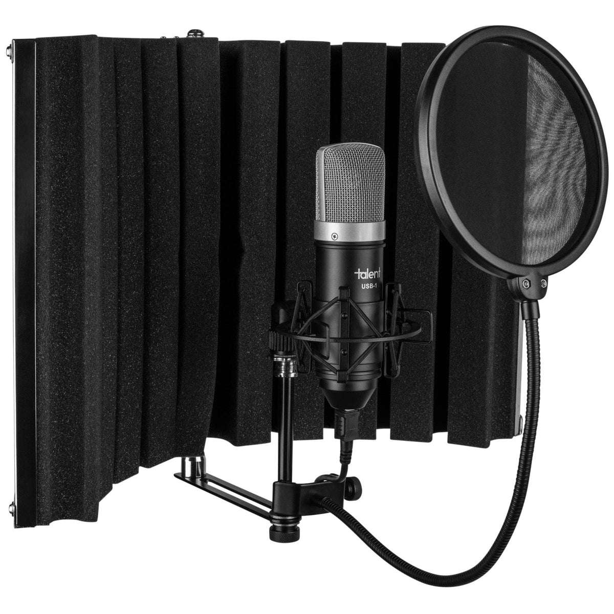 USB Condenser Microphone with Shock Mount and Pop Filter A94317