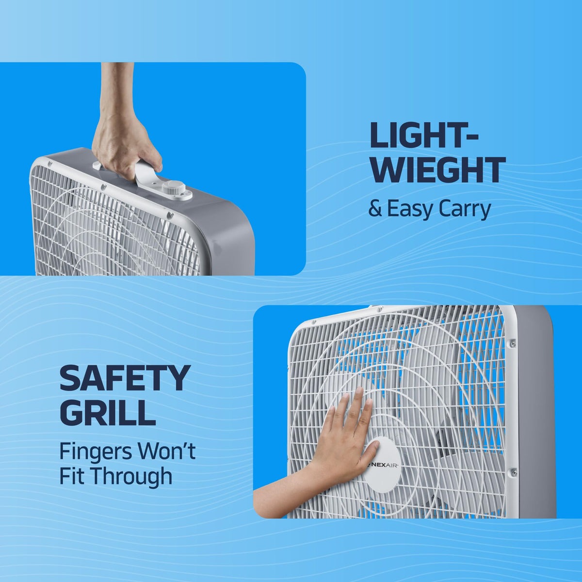 20" 3 Speed Floor Box Fan with Child Safety Grill G817