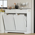 White Double Tilt Out Trash Can Cabinet E3650
