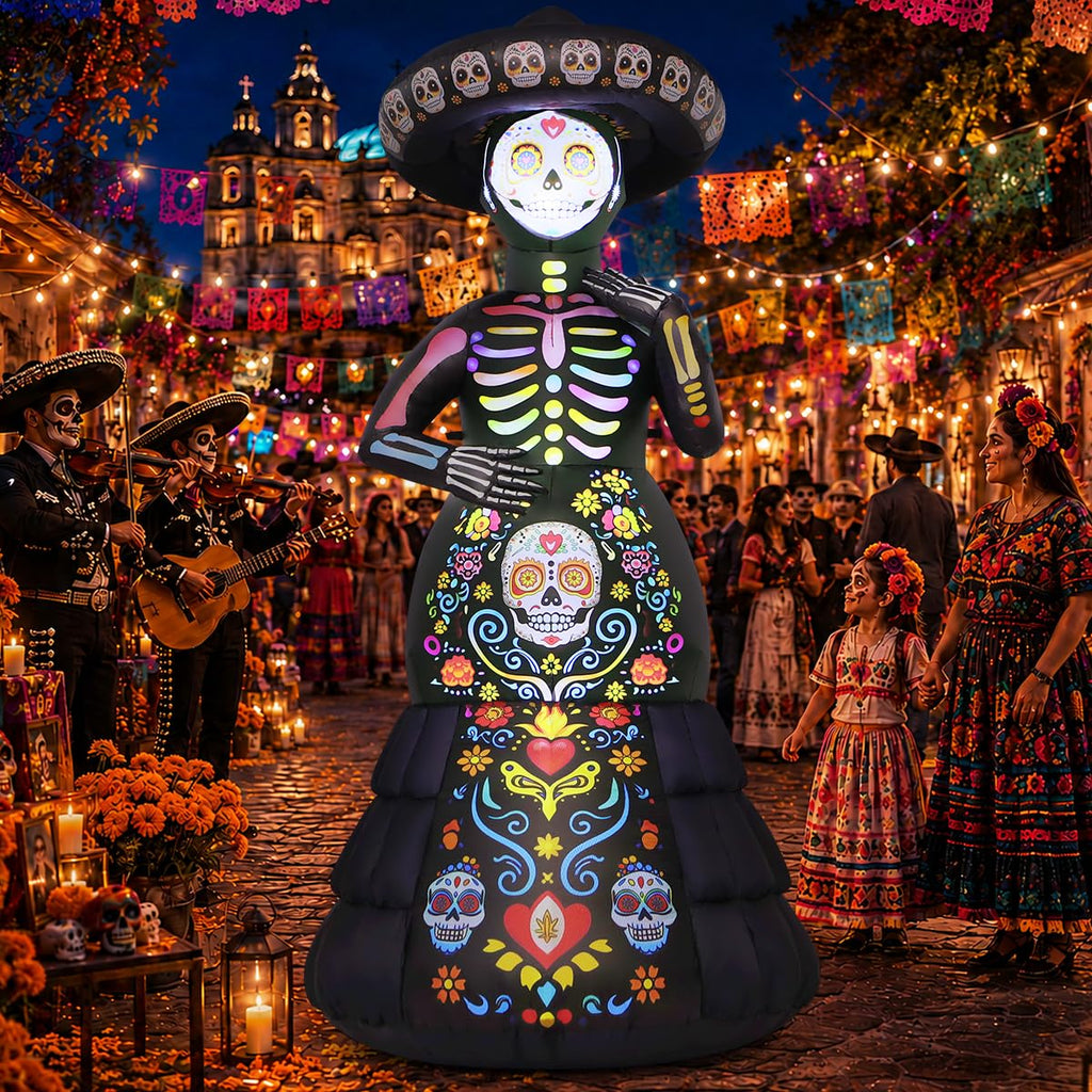 7.2FT Halloween Inflatable Ghost Bride with LED Lights I5482
