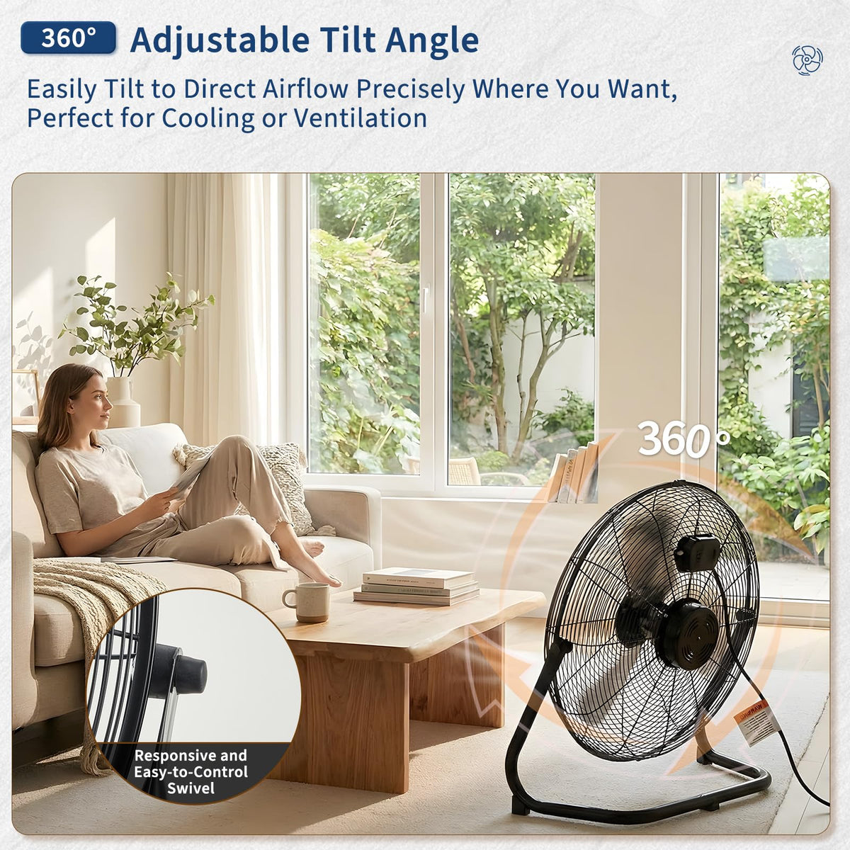 20 Inch 3 Speed High Velocity Floor Fan M649038