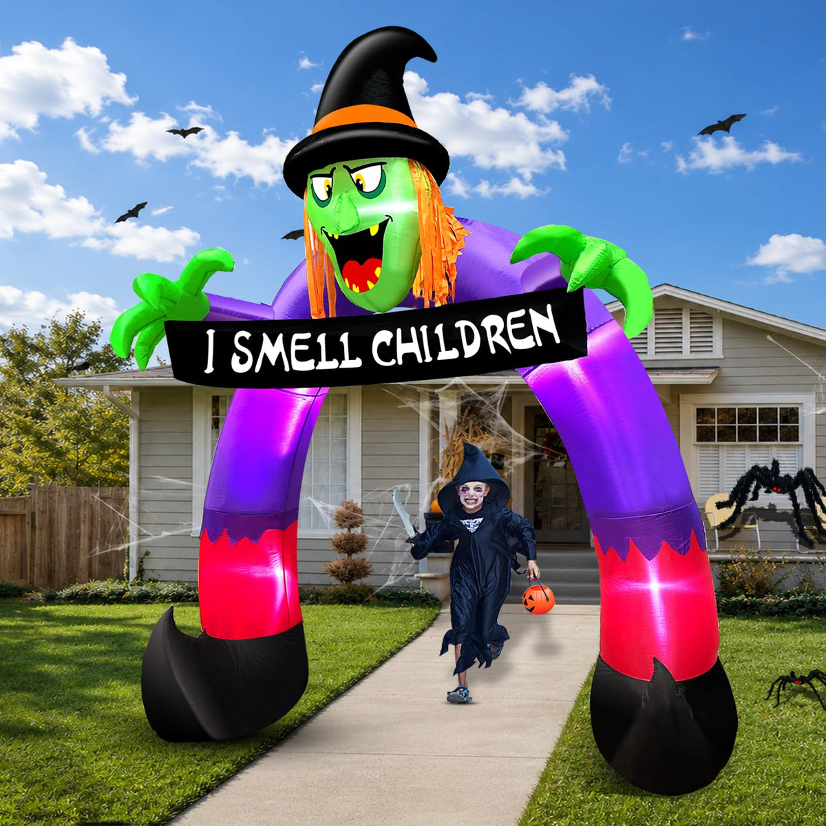 8Ft Halloween Inflatable Witch Archway G12559