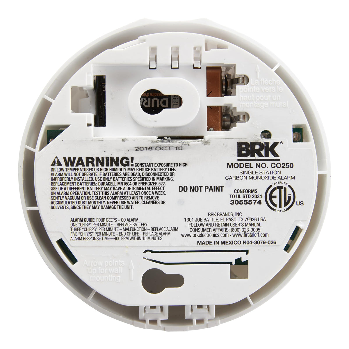 Battery Carbon Monoxide Alarm K696713