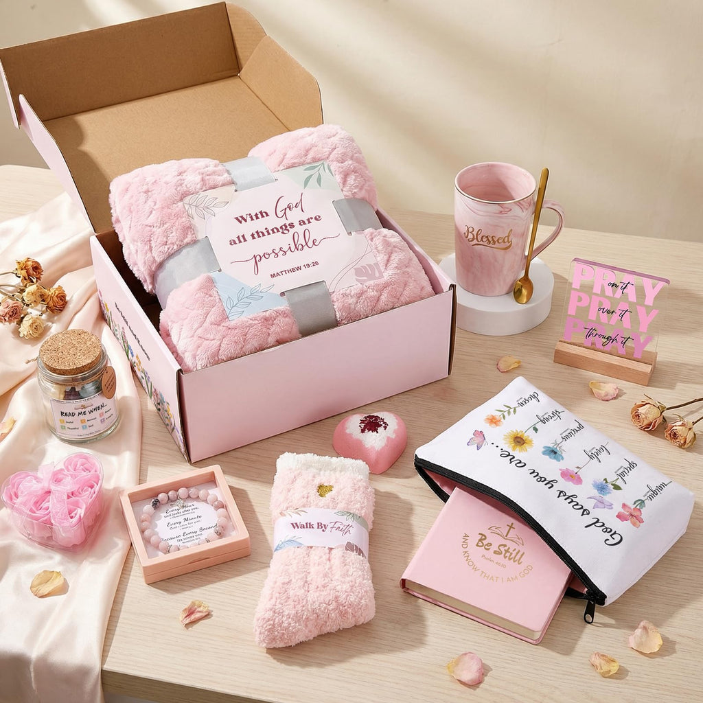 Religious Gift Basket with Blanket G566