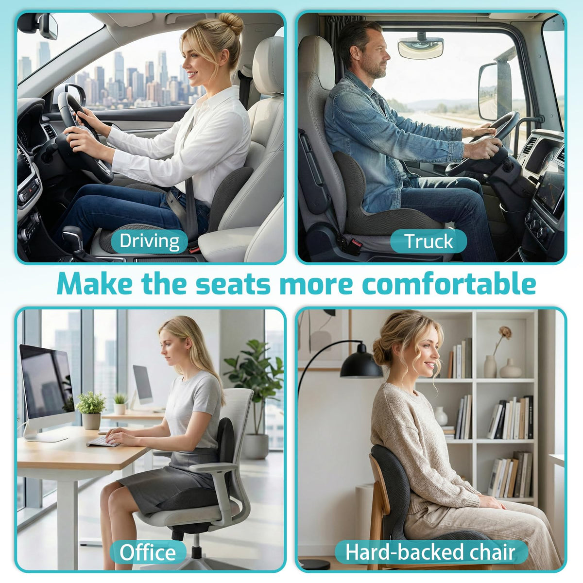 Ergonomic Seat Cushion & Lumbar Support Pillow K830081