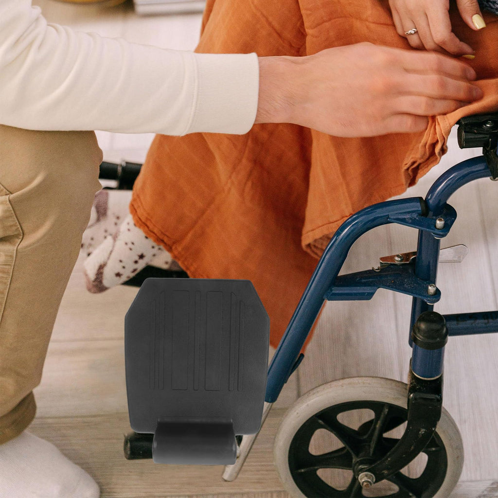 2pcs Heavy Duty Wheelchair Footrest Pedal Replacement Footplates with Leg Pads J73259