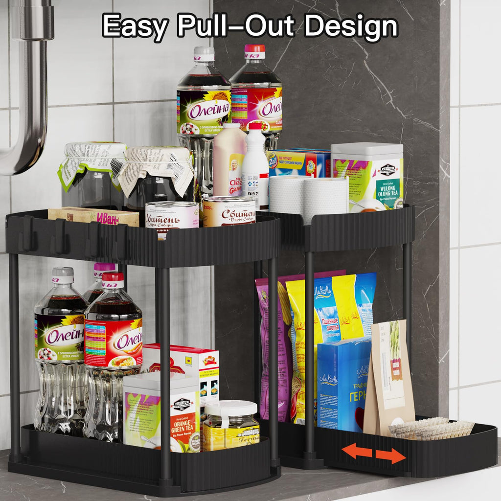 2 Packs Under Sink Pull-Out Storage Organizers H86884