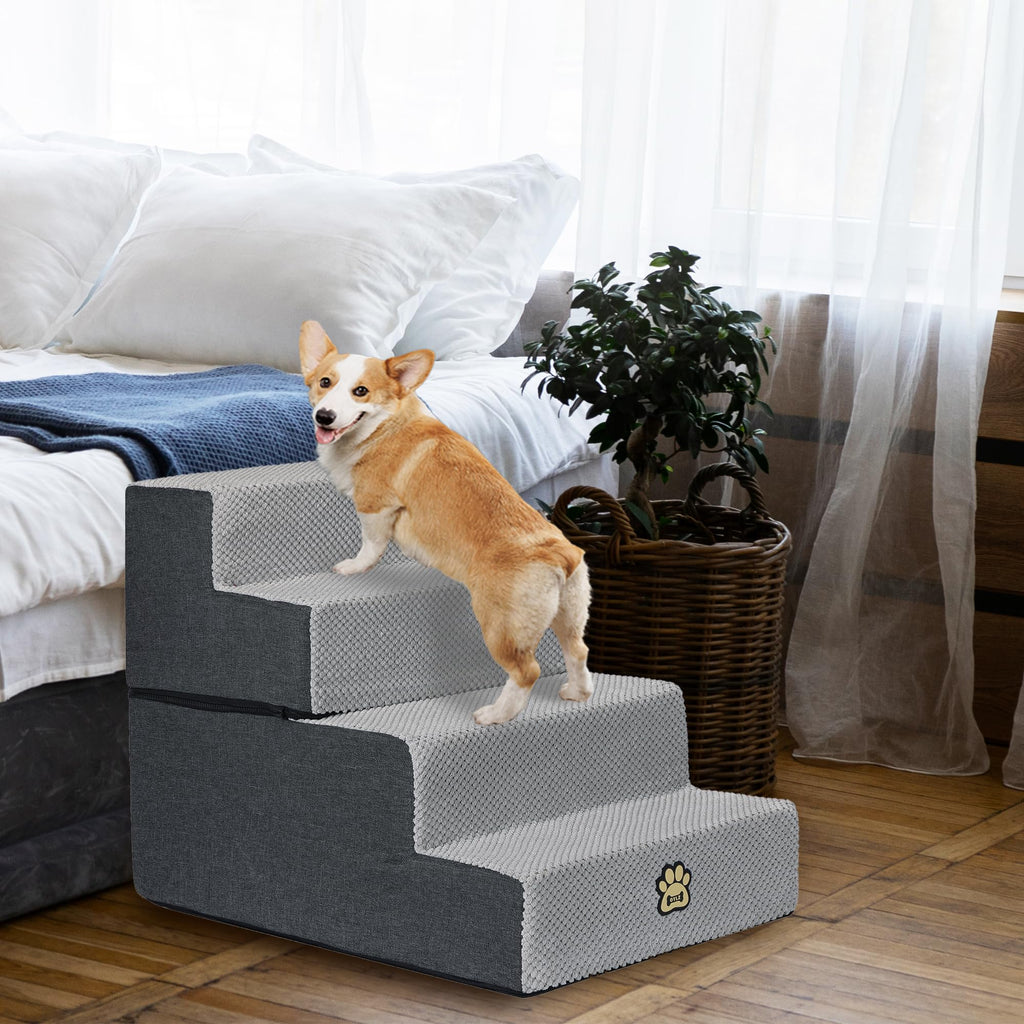 4-Step Foam Dog Stairs, 18-Inch, Gray L43296