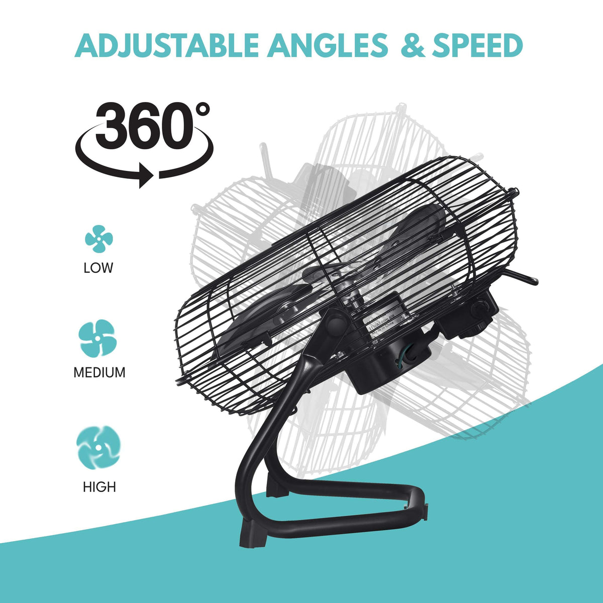 20 in. 3 Speed Metal Floor Fan with Tilting Head N16515