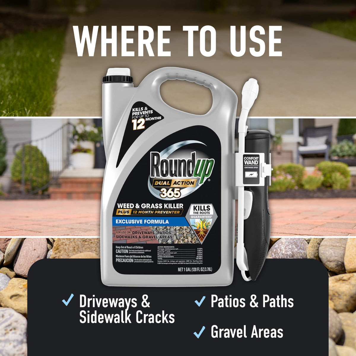 Weed & Grass Killer Plus 12 Month Preventer, 1 gal., Wand (Pack of 4) H6244