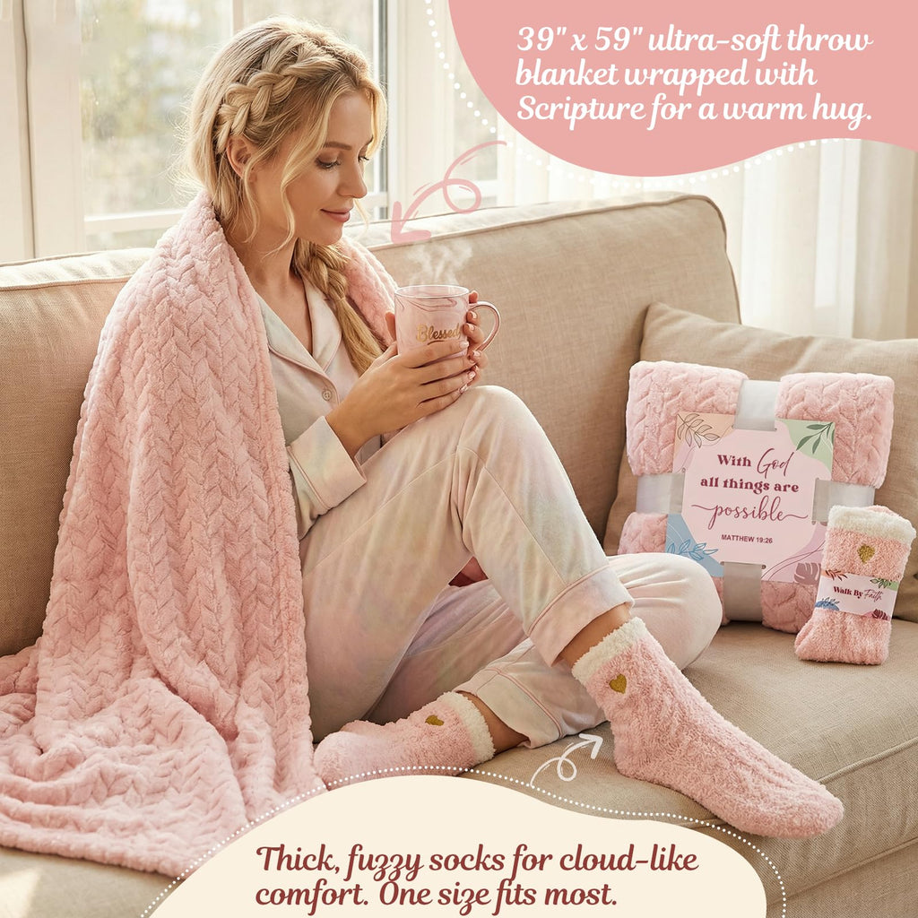 Religious Gift Basket with Blanket G566