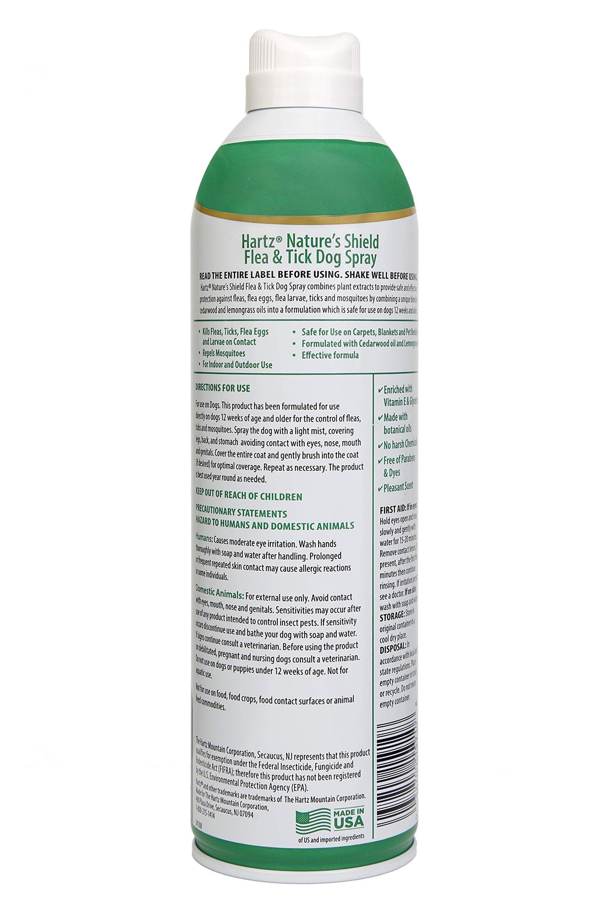 Flea & Tick Spray Treatment for Dogs with Cedarwood and Lemongrass Oil, 14 Ounces D86929