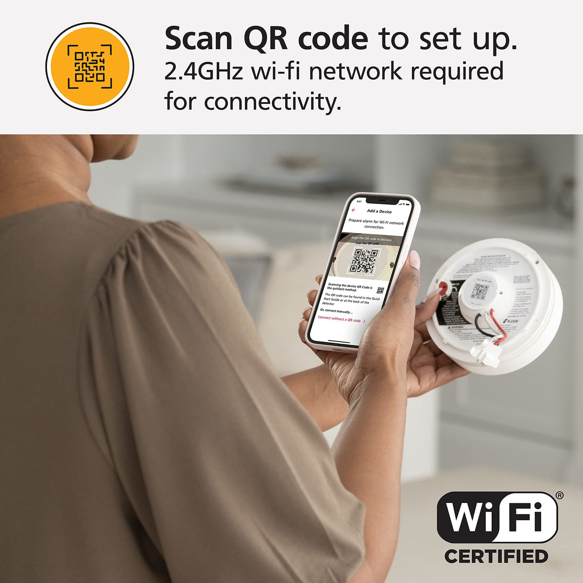 Smart WiFi Hardwired Smoke Detector with Battery Backup X15526