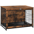 38.6" Wooden Dog Crate Furniture with Pull-Out Tray J357529