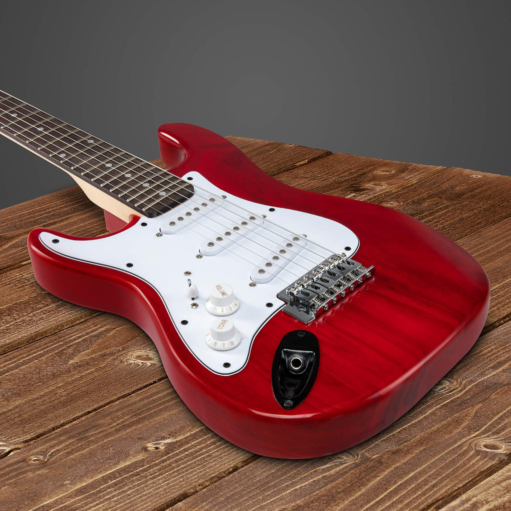 Left Hand 36 Inch 3/4 Size Electric Guitar Kit Red C85394