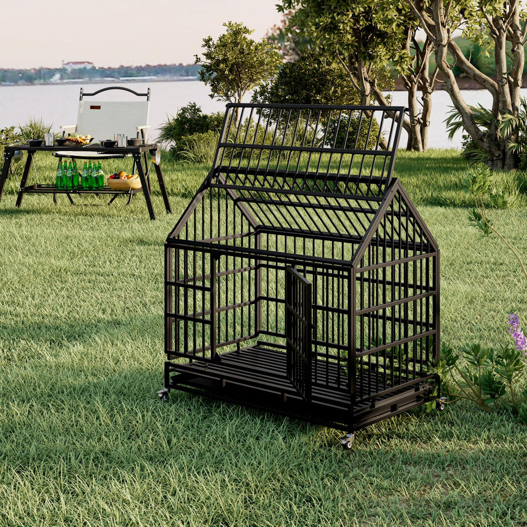 48 Inch Heavy Duty Dog Crate with Wheels Z107255