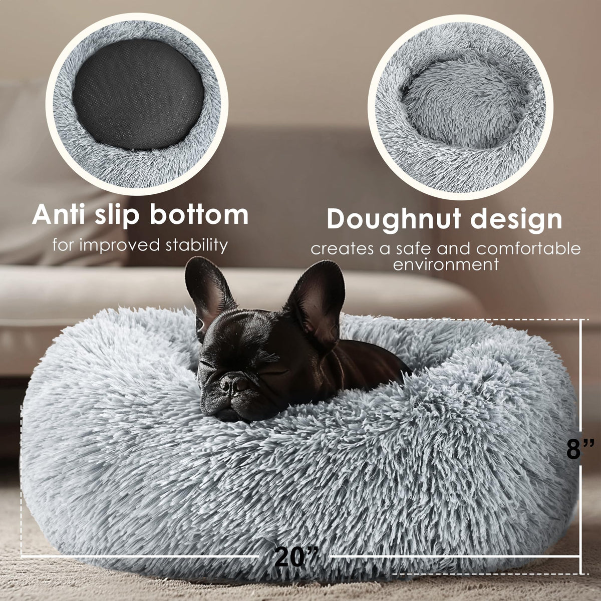 20in Calming Donut Dog & Cat Bed I462120