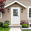 White 9-Lite Fiberglass Entry Door Q963