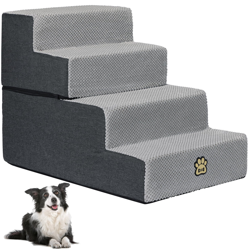 4-Step Foam Dog Stairs, 18-Inch, Gray L43296