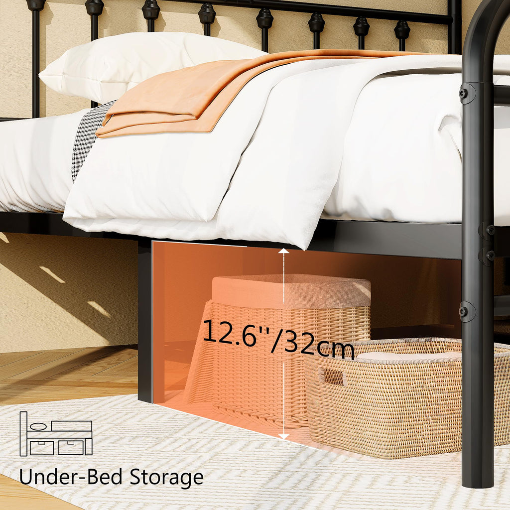 Full Size Metal Bed Frame with Headboard and Footboard S977