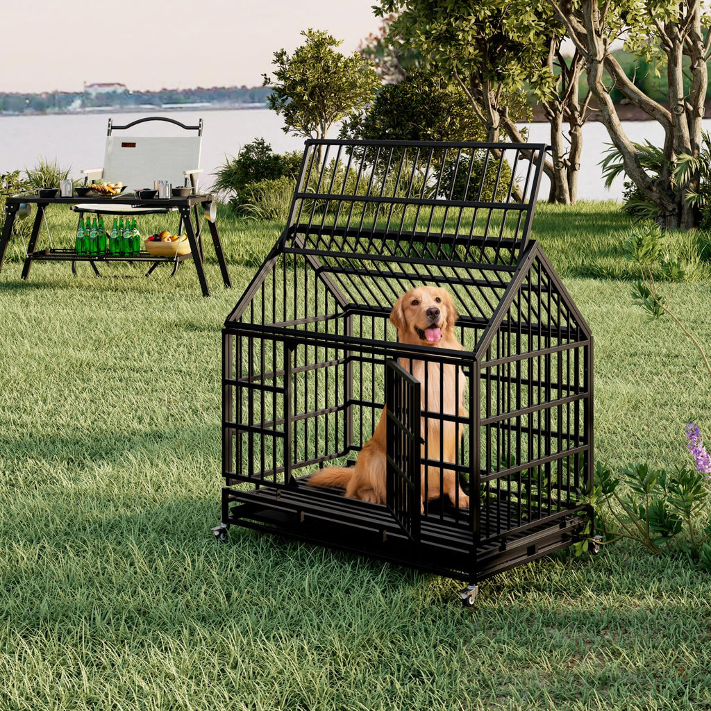 48 Inch Heavy Duty Dog Crate with Wheels Z107255